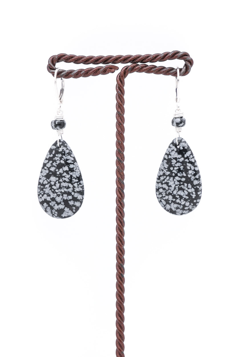 Snowflake Obsidian Earrings